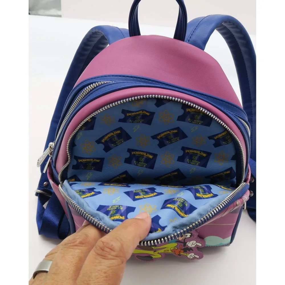 Loungefly Disney A Goofy Movie Powerline Max Goofy Roxanne Mini Backpack Blue